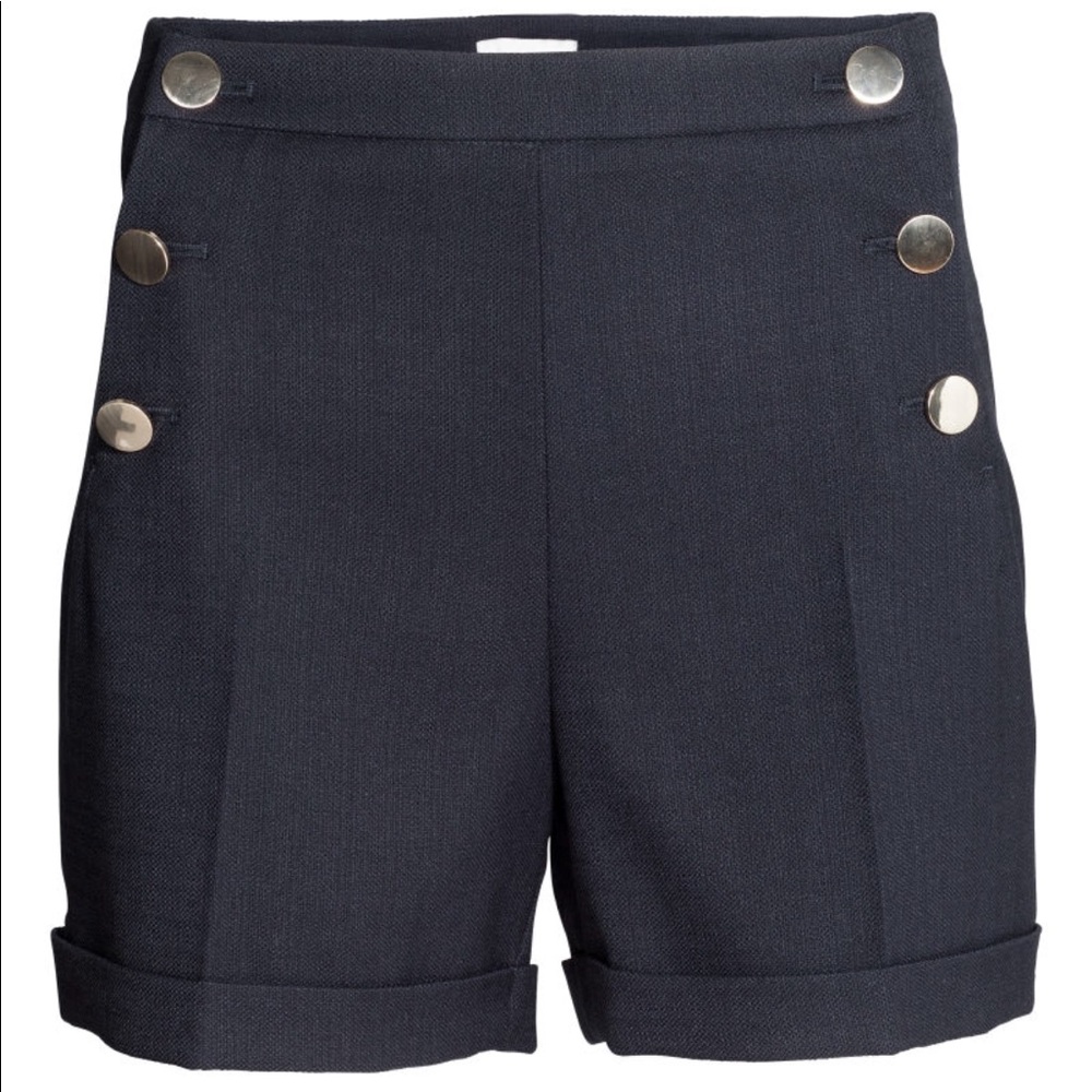 H&M High Waisted Dress 6 Front Button Shorts